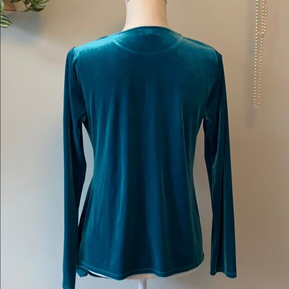 The Limited Bluegreen Velour Top Size Small - Picture 4 of 6